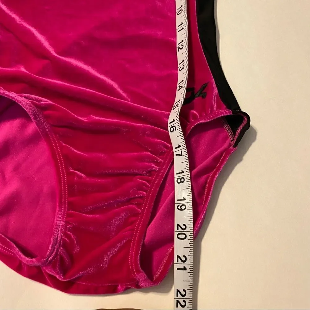 GK Elite Sportswear Hot pink velvet velour gymnastics leotard child adult SA